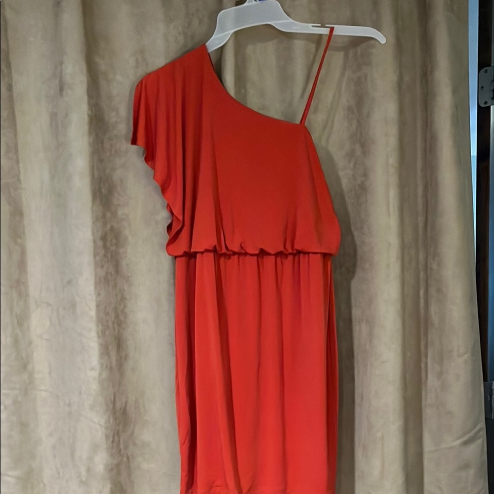 Sweet Storm Orange Asymmetrical Ruffled Sundress
